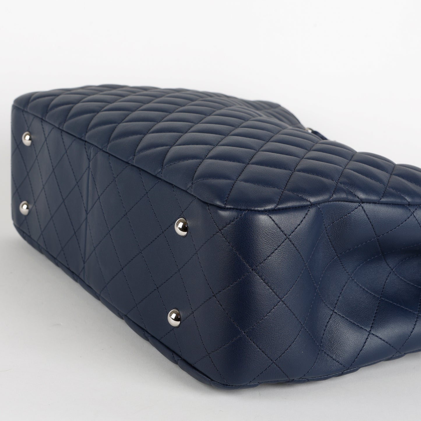 Timeless Shopping Tote, Navy Blue Lambskin