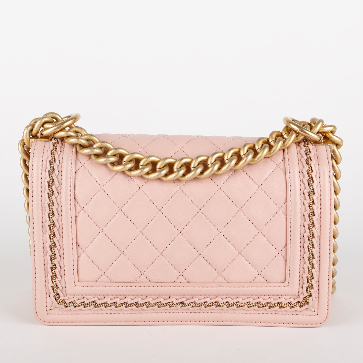 Small Quilted Chain Around Boy Bag, Rose Sakura