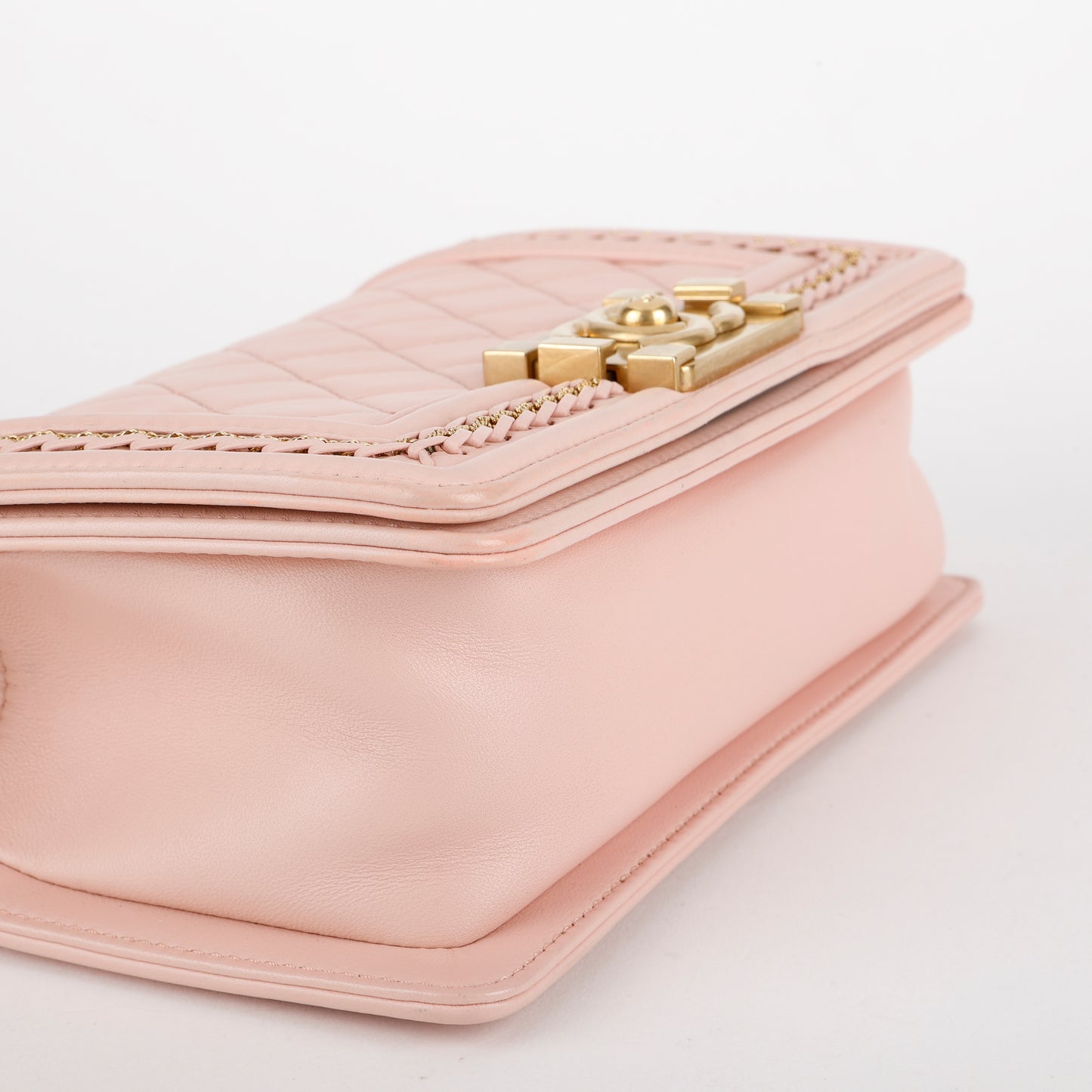 Small Quilted Chain Around Boy Bag, Rose Sakura