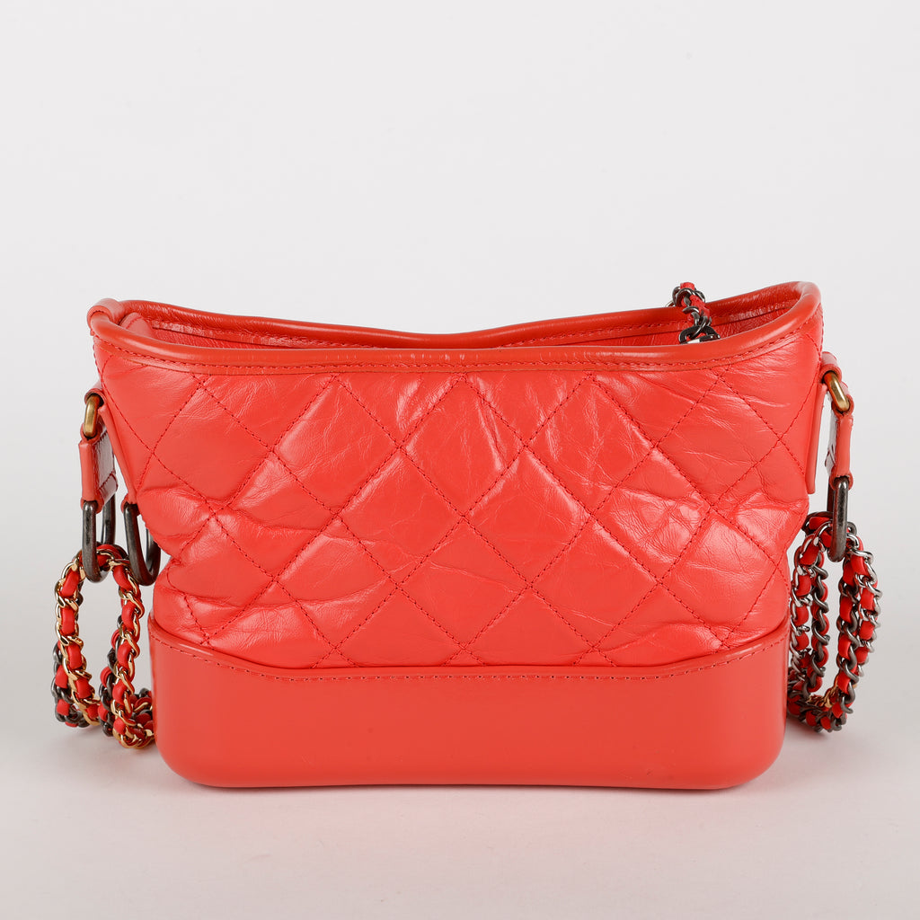 Small Gabrielle Hobo, Coral Aged Calfskin