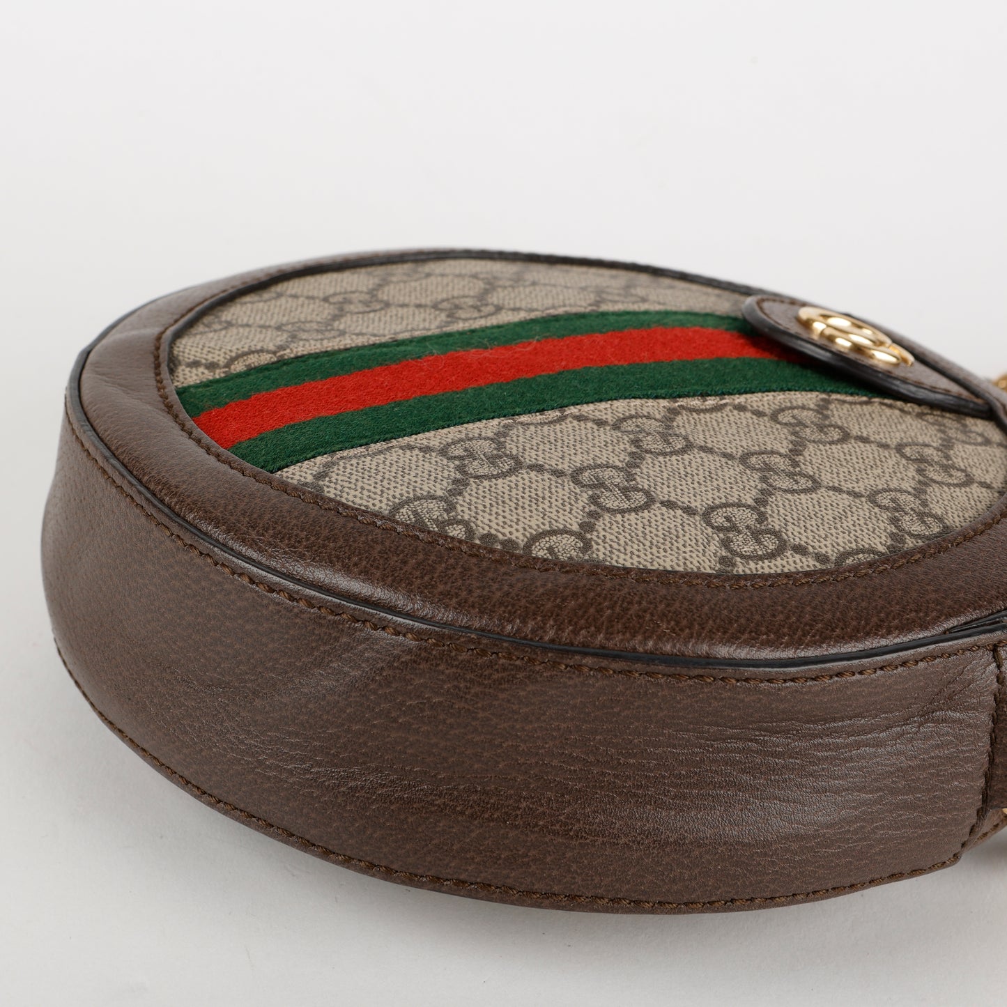 Mini Ophidia Round Shoulder Bag, Canvas