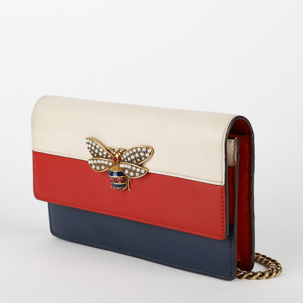 Queen Margaret Wallet on Chain, Red/White/Blue