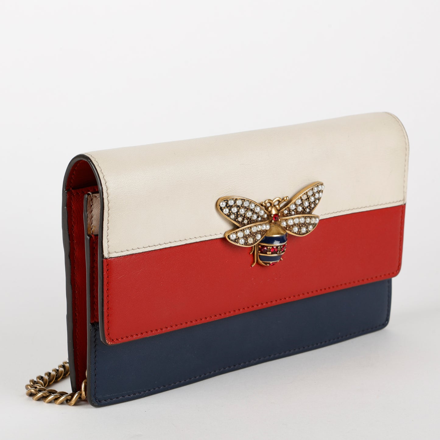 Queen Margaret Wallet on Chain, Red/White/Blue