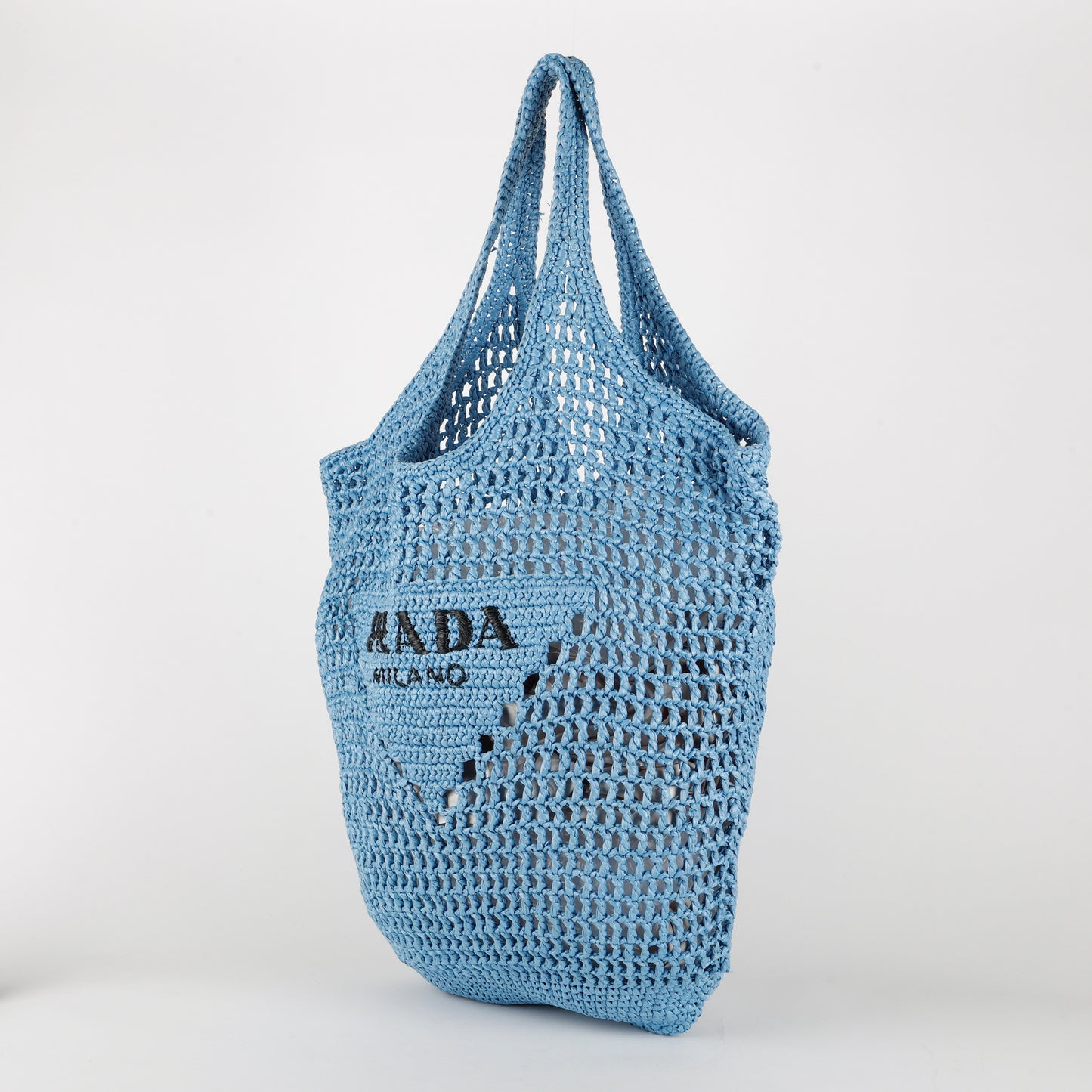 Hobo Raffia Crochet Tote, Blue