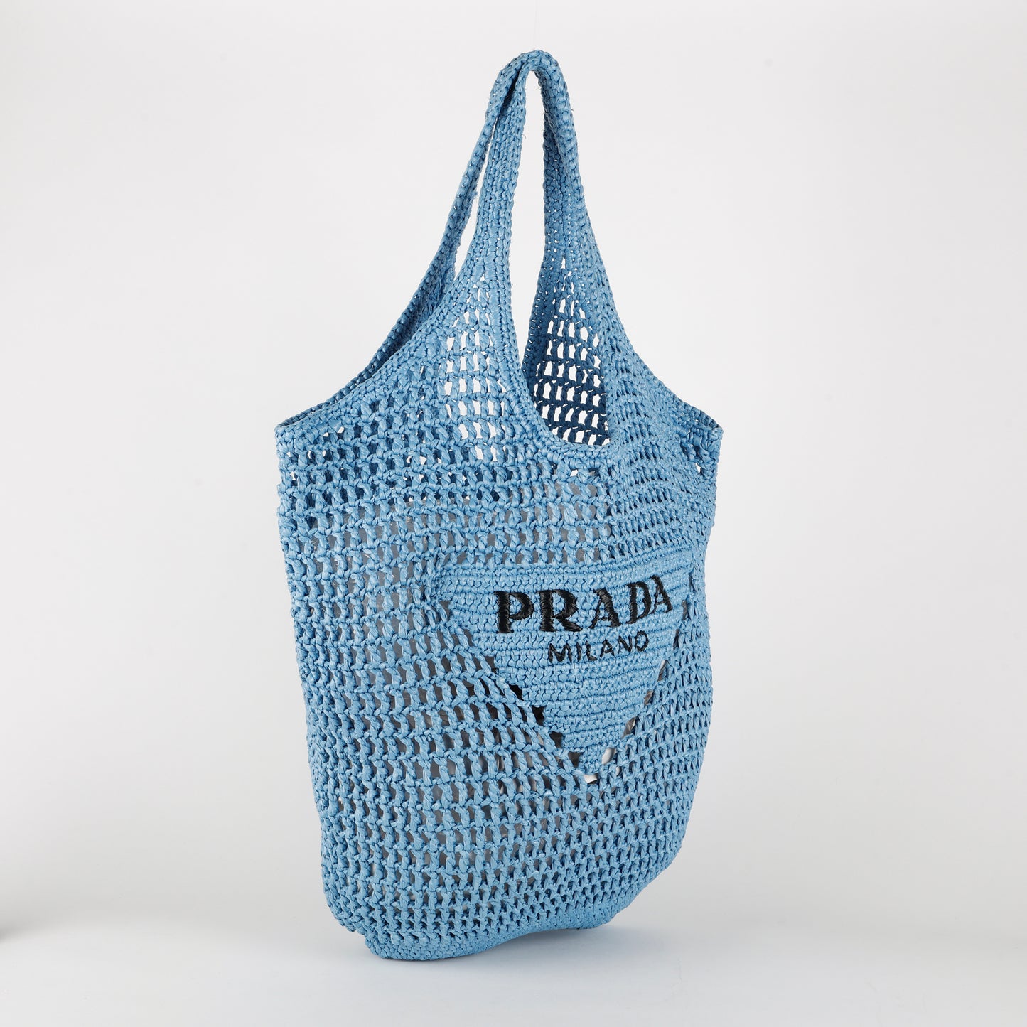 Hobo Raffia Crochet Tote, Blue