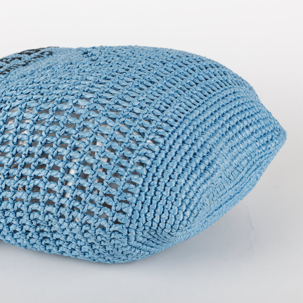 Hobo Raffia Crochet Tote, Blue