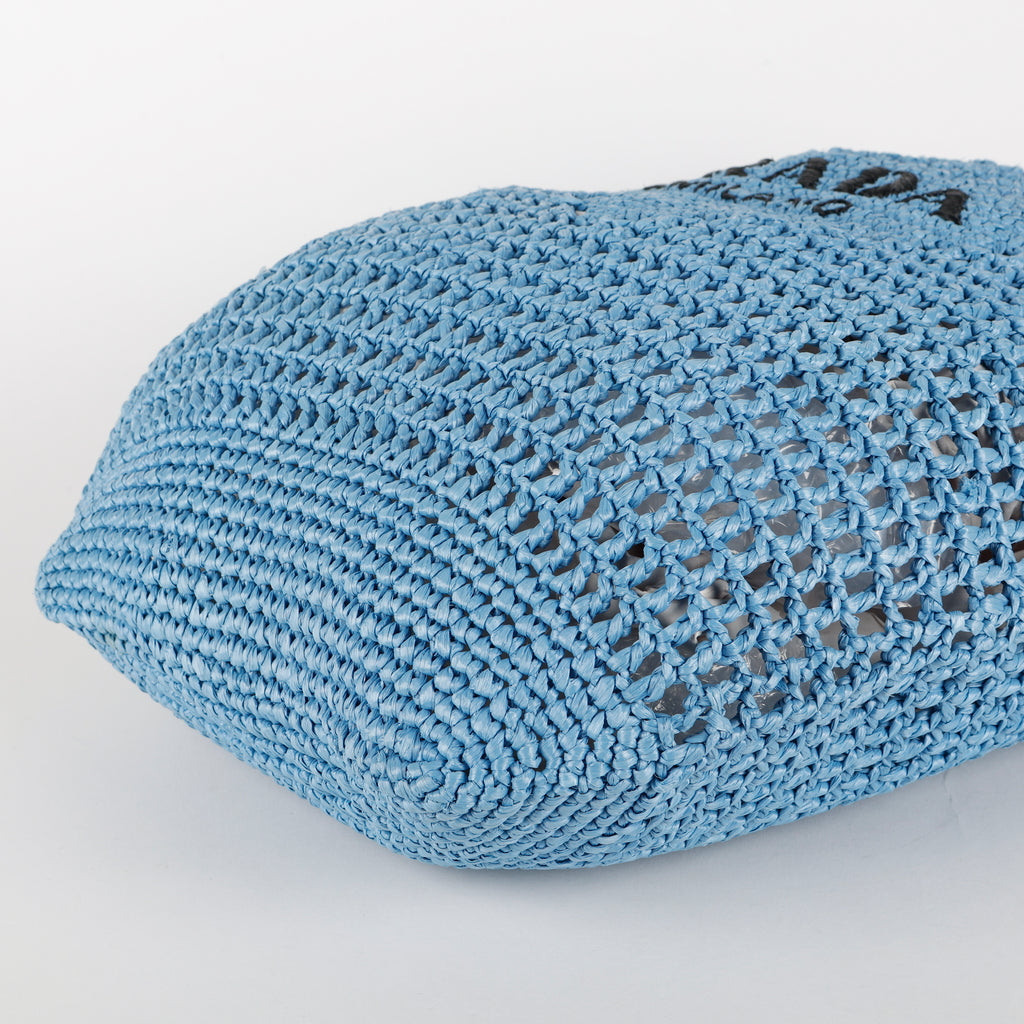 Hobo Raffia Crochet Tote, Blue