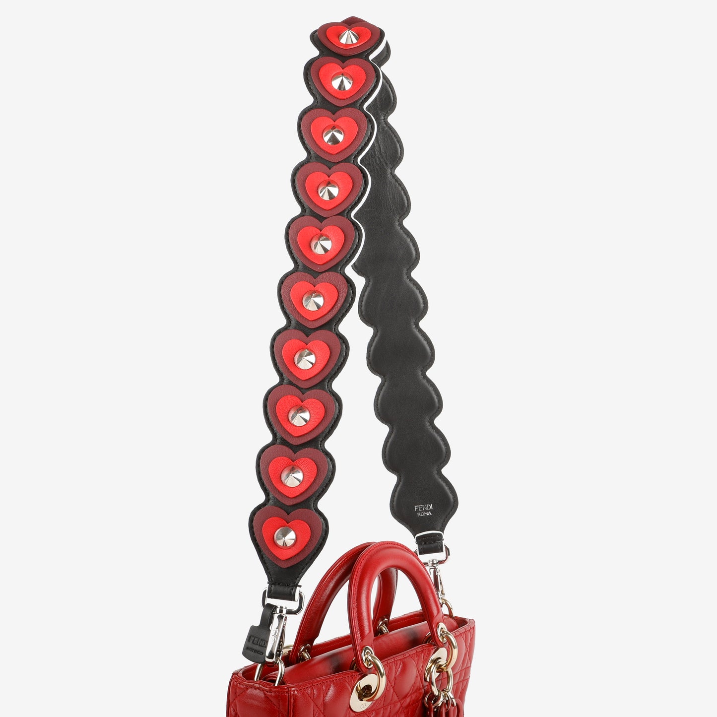 Dolce Heart Spike Studded Strap You, Black/Multicolor