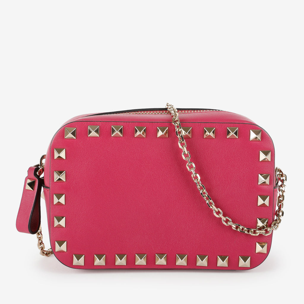 Mini Colorblock Rockstud Camera Bag, Fuchsia