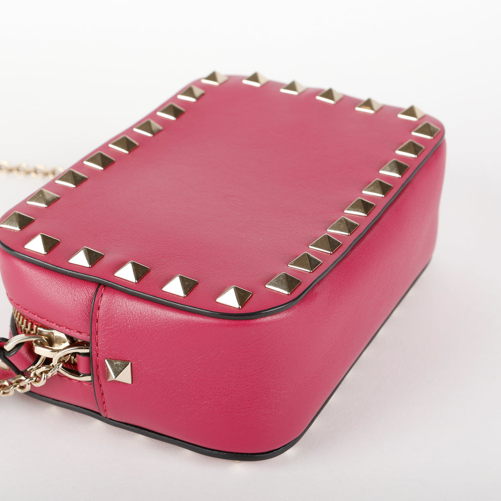 Mini Colorblock Rockstud Camera Bag, Fuchsia