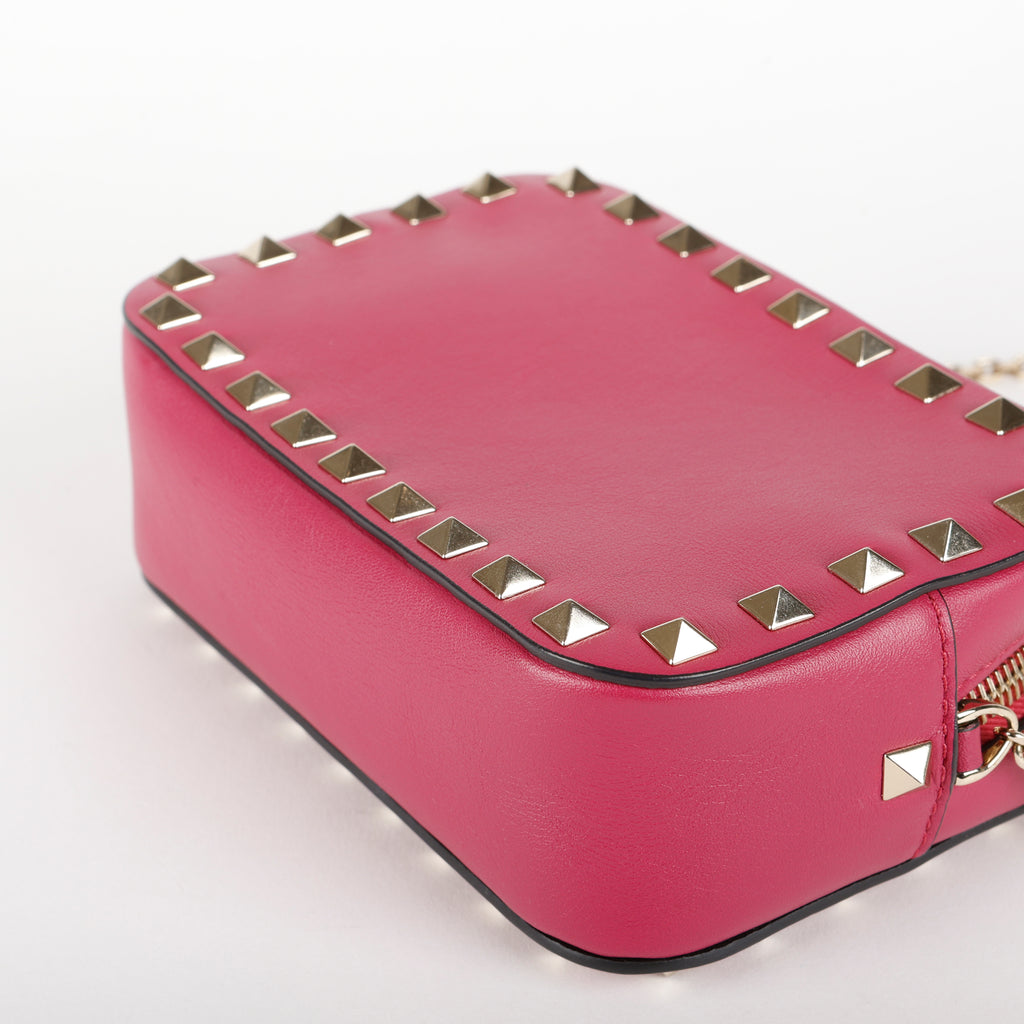Mini Colorblock Rockstud Camera Bag, Fuchsia