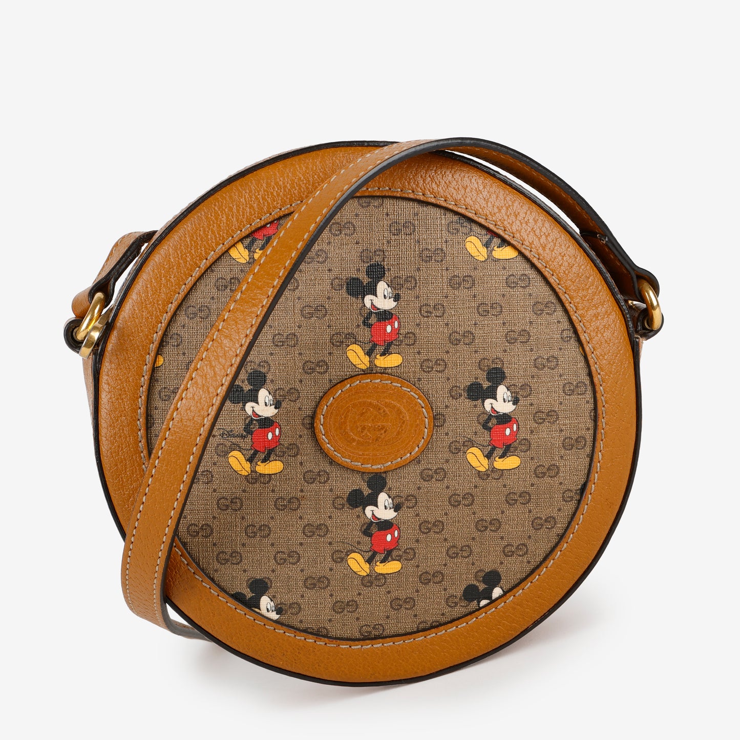GG X Disney Mini Round Shoulder Bag, Canvas/Brown #1