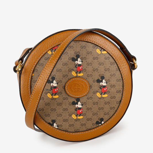 GG X Disney Mini Round Shoulder Bag, Canvas/Brown #1