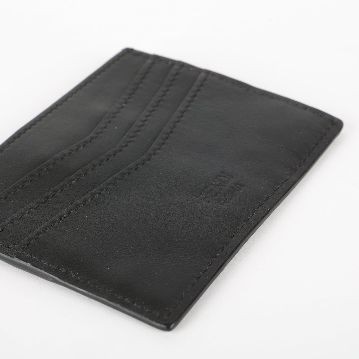 Slim Card Holder, Black Calfskin/Croc Embossed #1