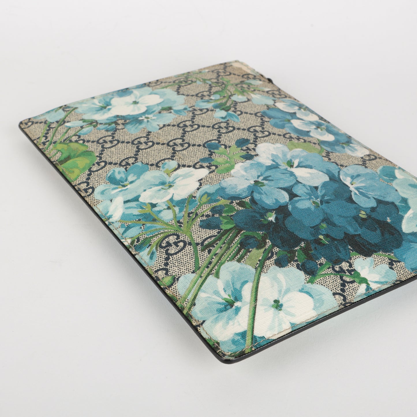 GG Blooms Zipped Pouch, Blue/Black (Missing Strap)