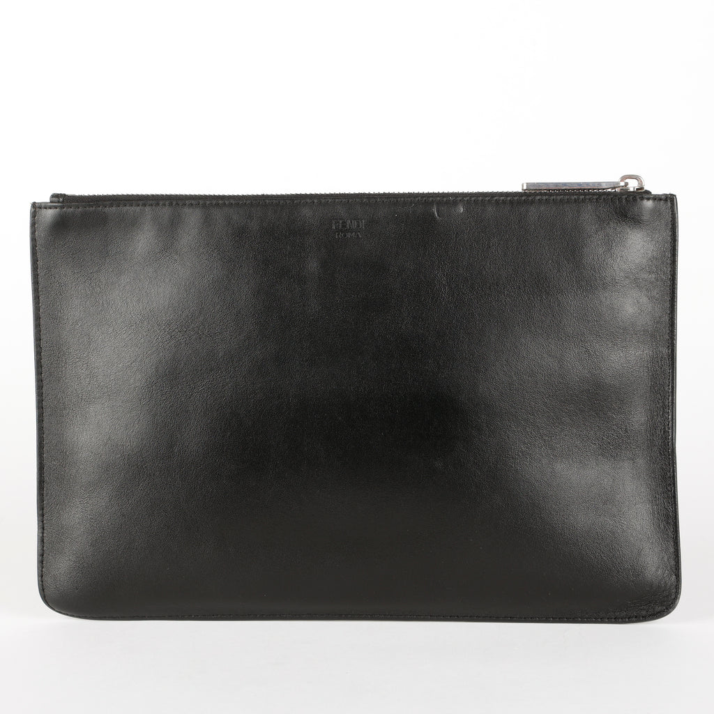 Crystal Karlito Zip Pouch, Black