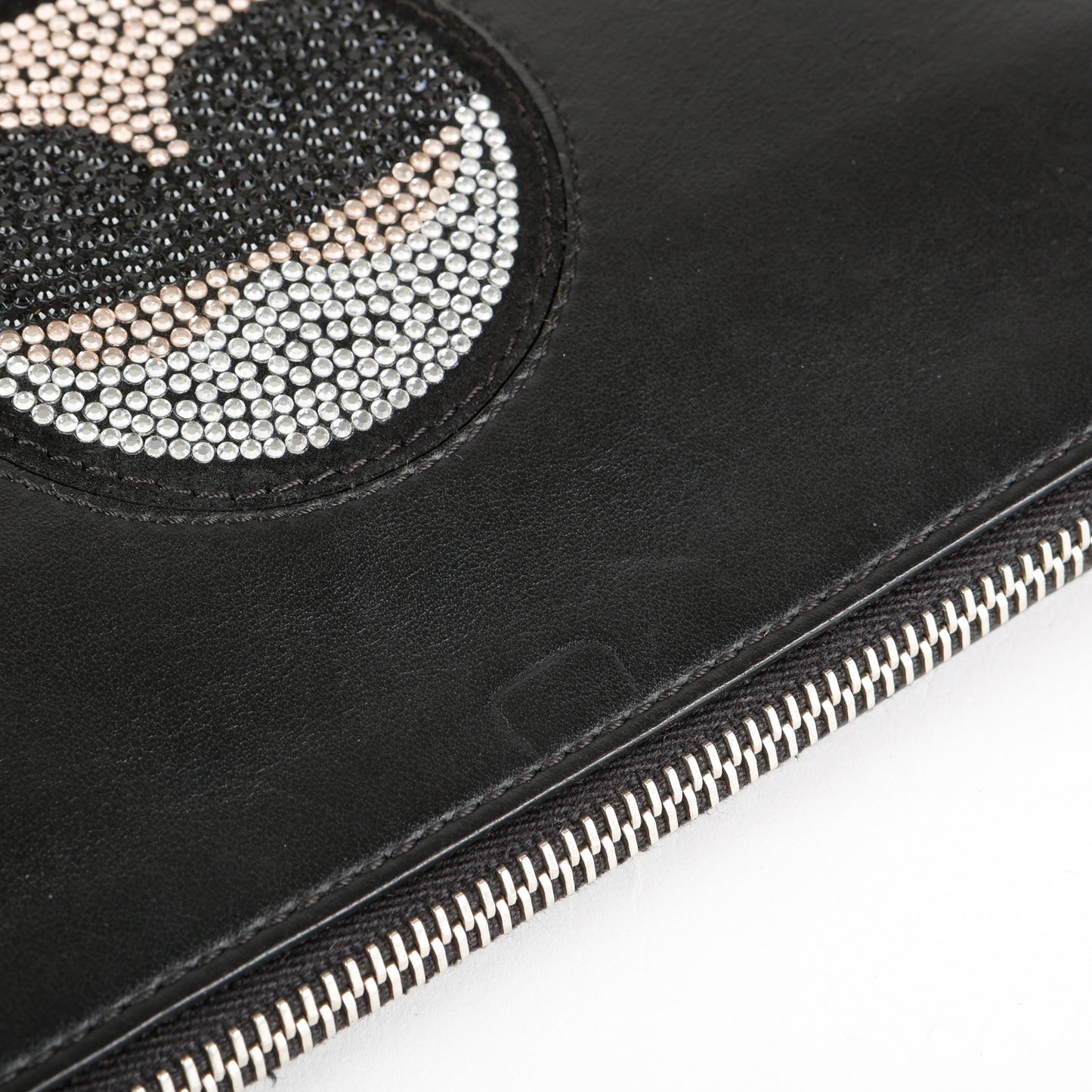 Crystal Karlito Zip Pouch, Black