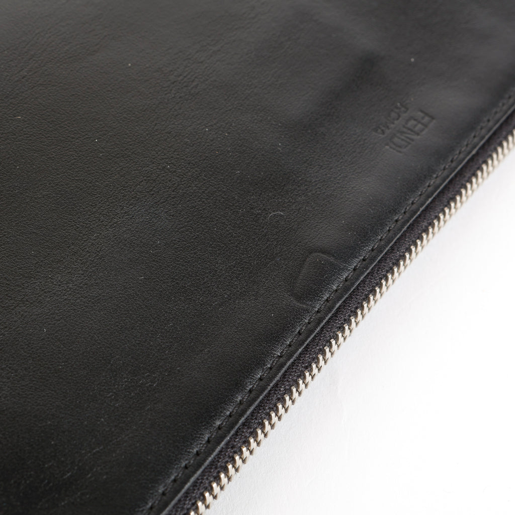 Crystal Karlito Zip Pouch, Black
