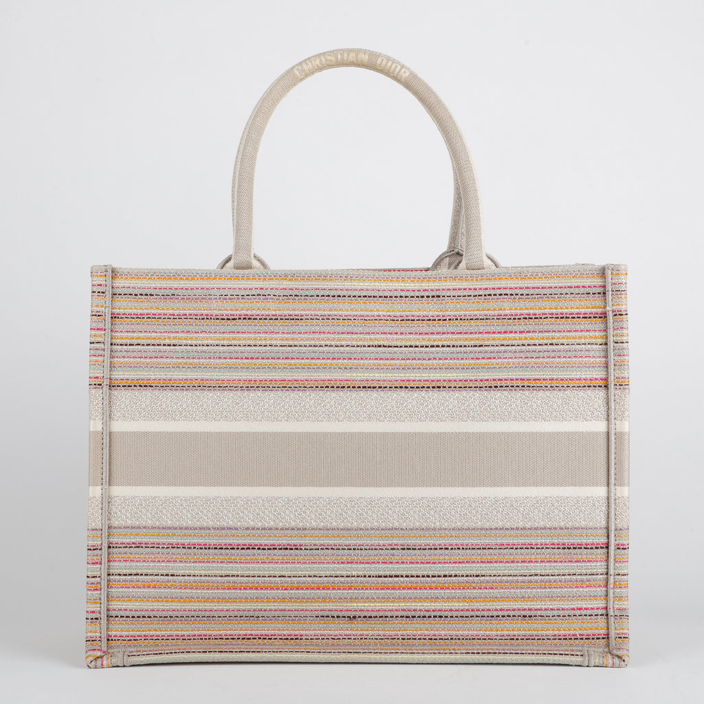 Medium Book Tote, Sparkle Multicolor Stripes