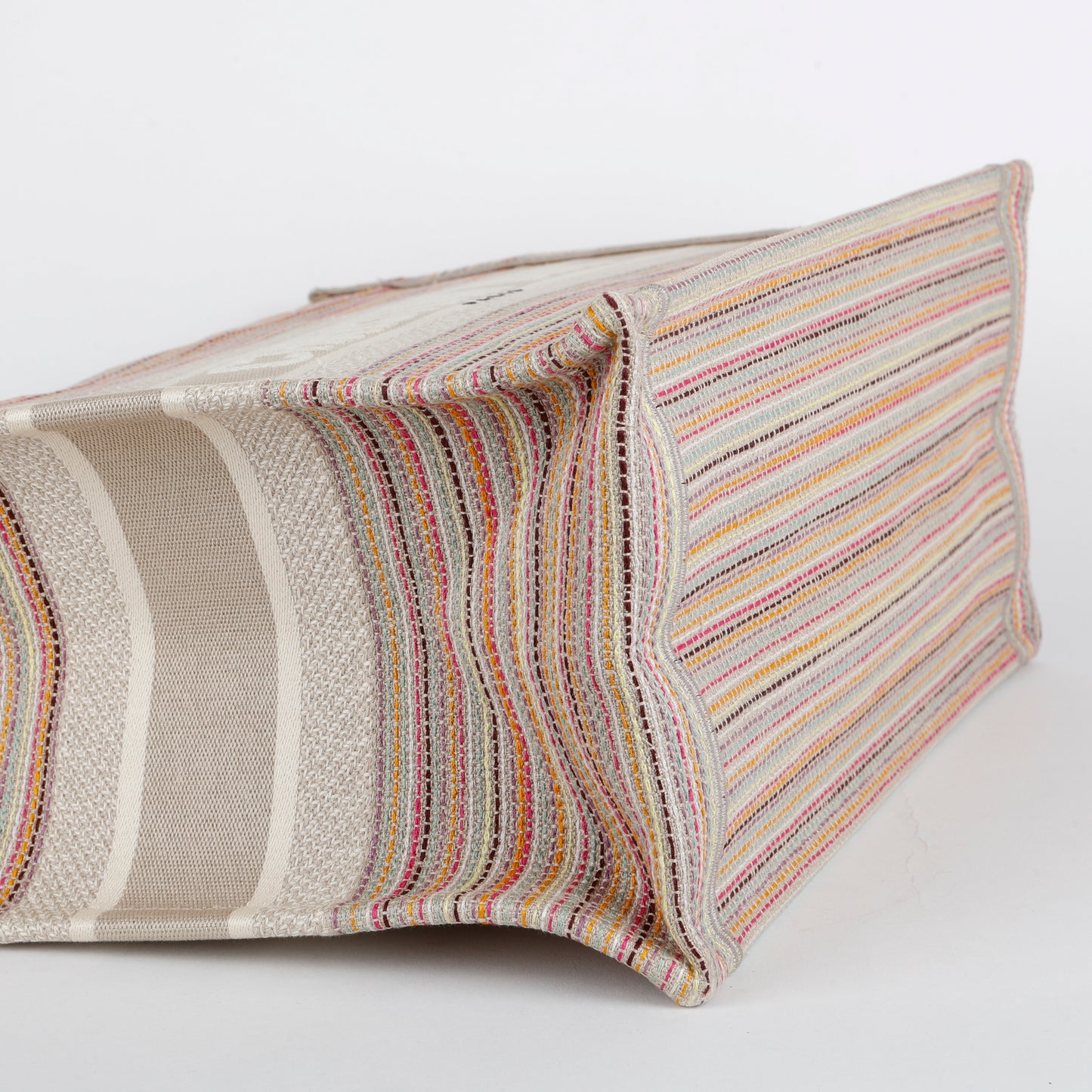 Medium Book Tote, Sparkle Multicolor Stripes