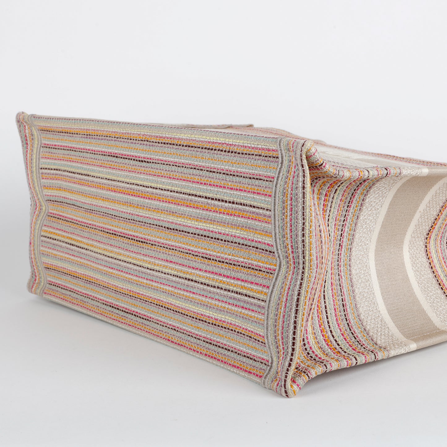 Medium Book Tote, Sparkle Multicolor Stripes