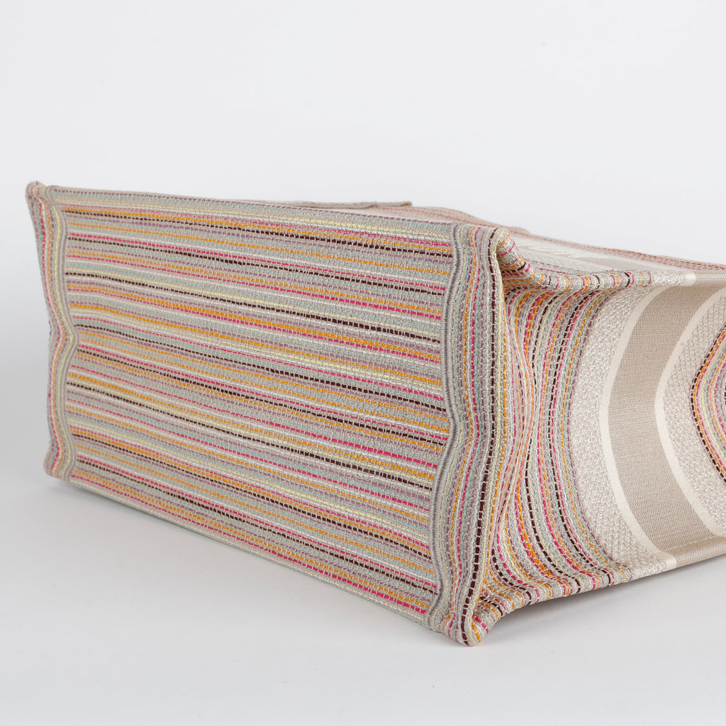 Medium Book Tote, Sparkle Multicolor Stripes