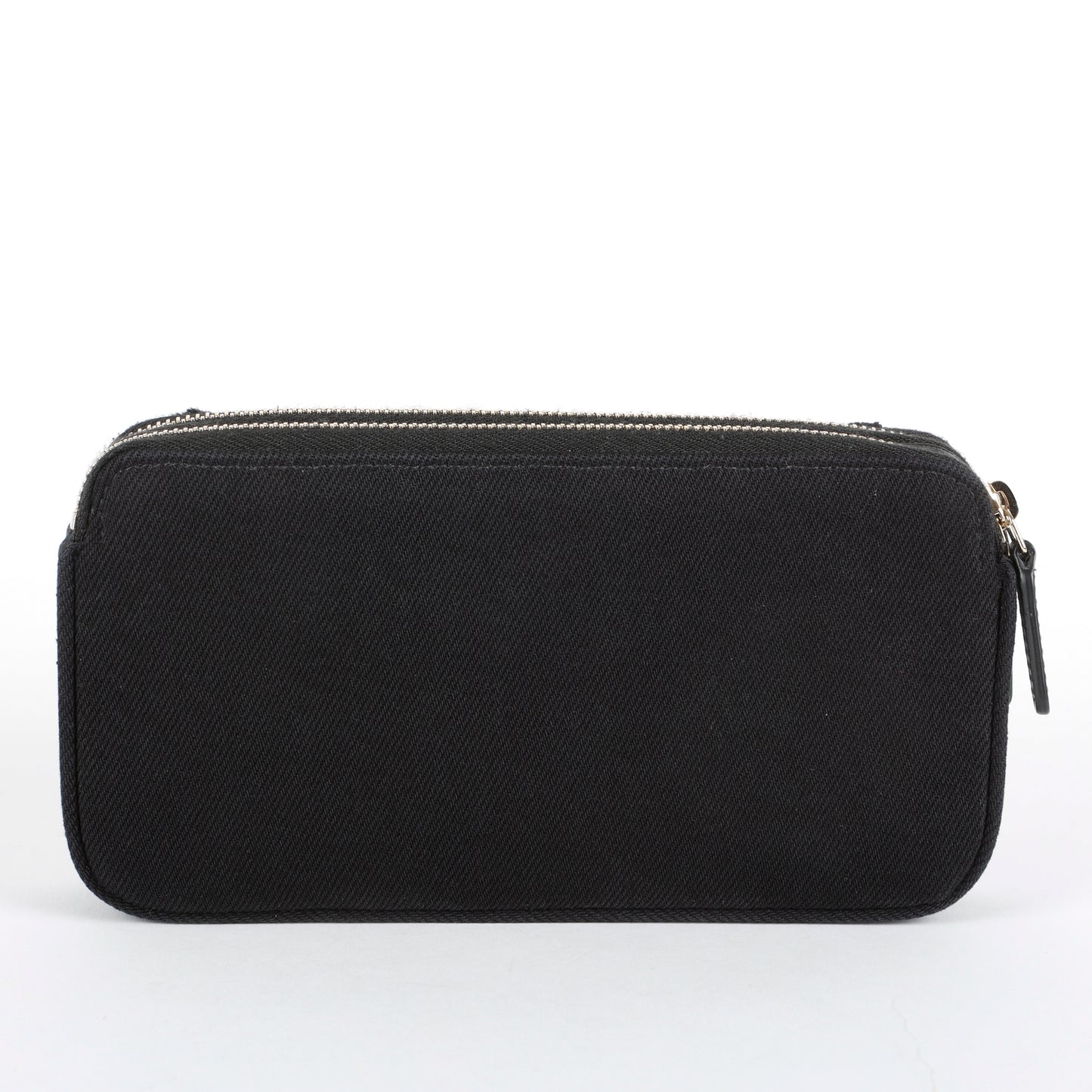 Double Zip Wallet On Chain, Black Denim