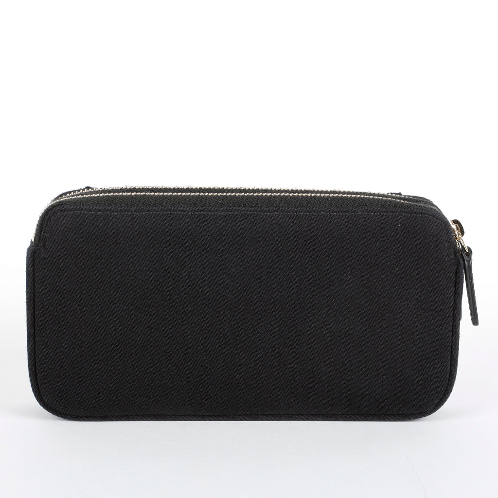Double Zip Wallet On Chain, Black Denim