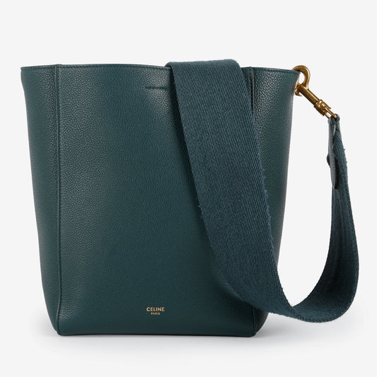 Small Sangle Bag, Green Grained Calfskin