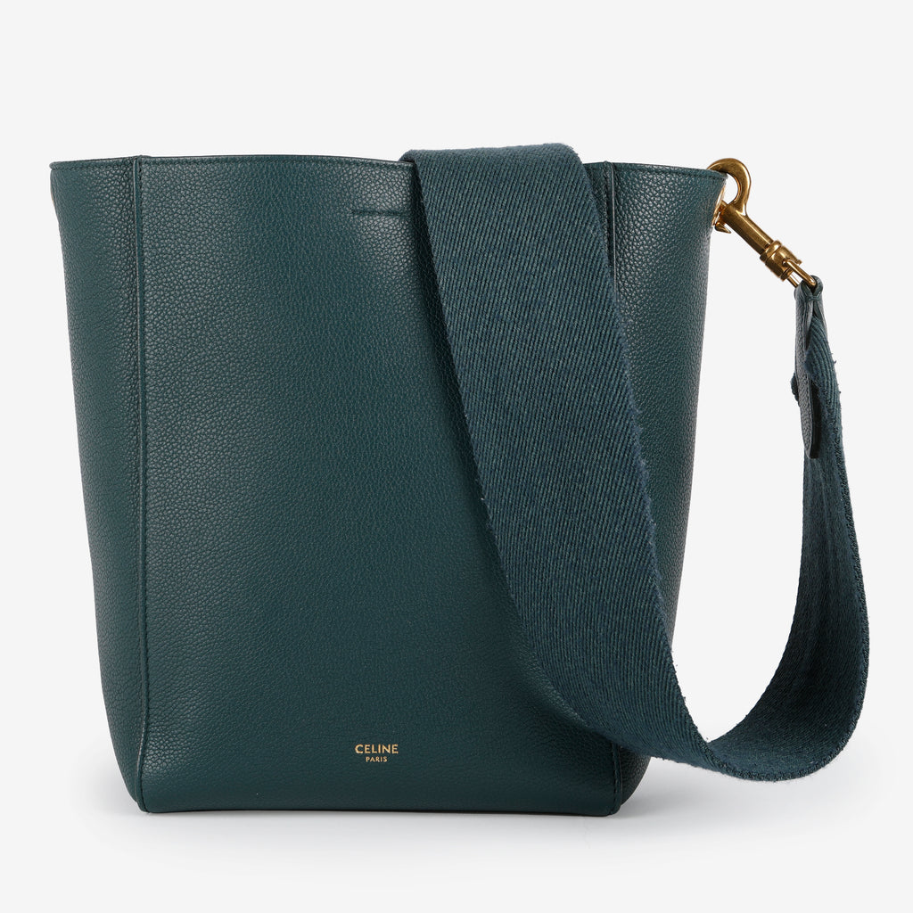 Small Sangle Bag, Green Grained Calfskin