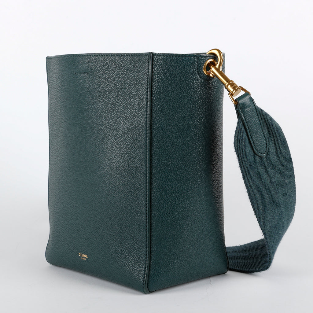 Small Sangle Bag, Green Grained Calfskin