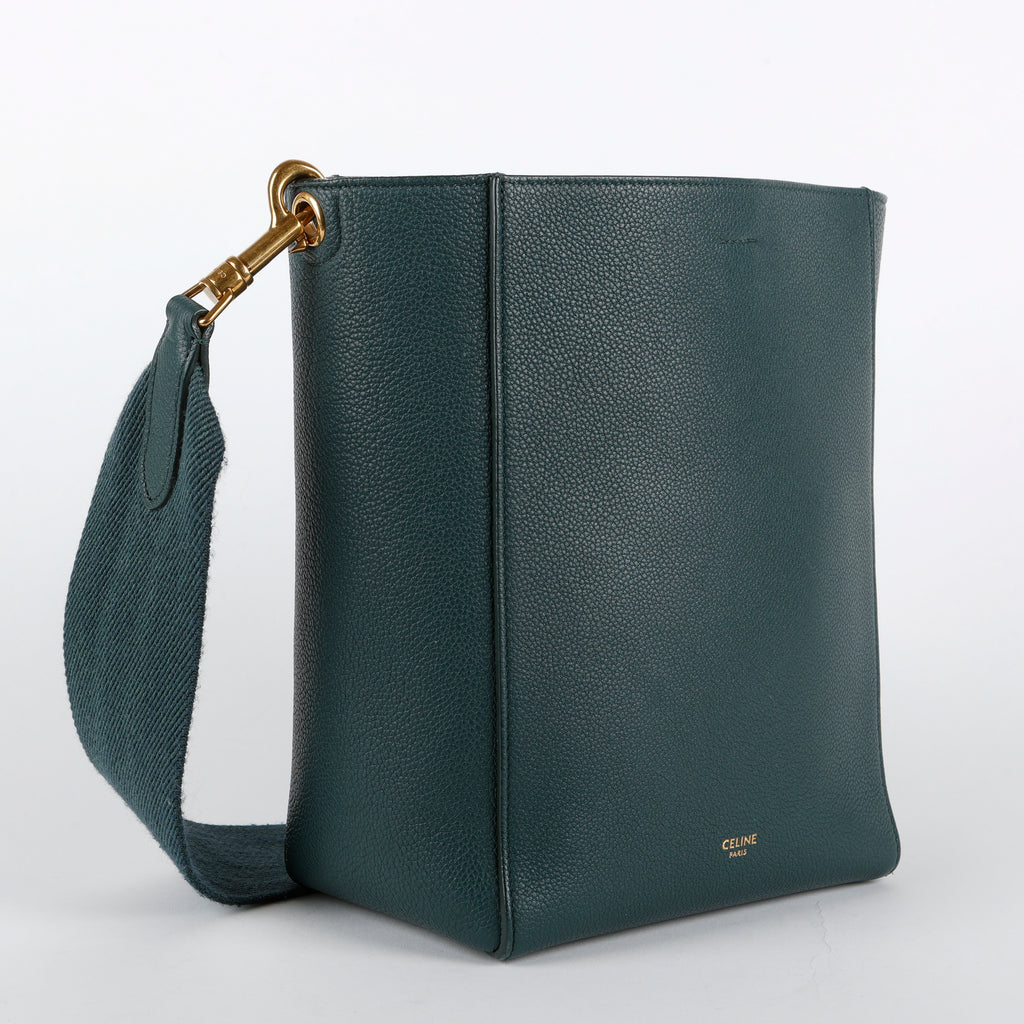 Small Sangle Bag, Green Grained Calfskin