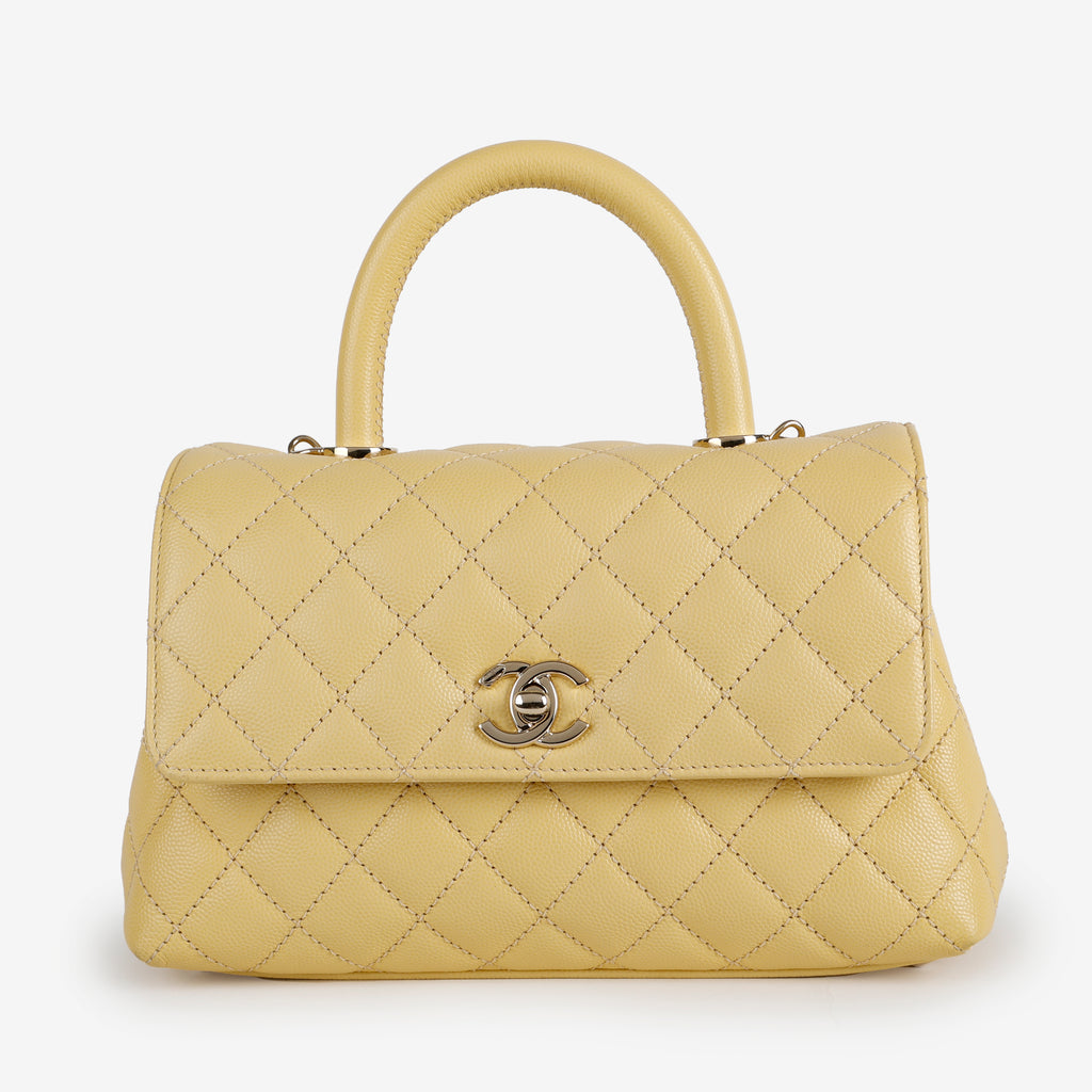 Small Coco Handle, Yellow Caviar