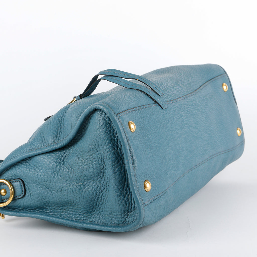 Medium Phenix 2-Way Tote, Blue Calfskin