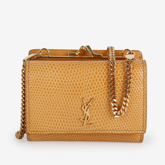 Micro Rider Chain Crossbody, Beige Lizard GHW