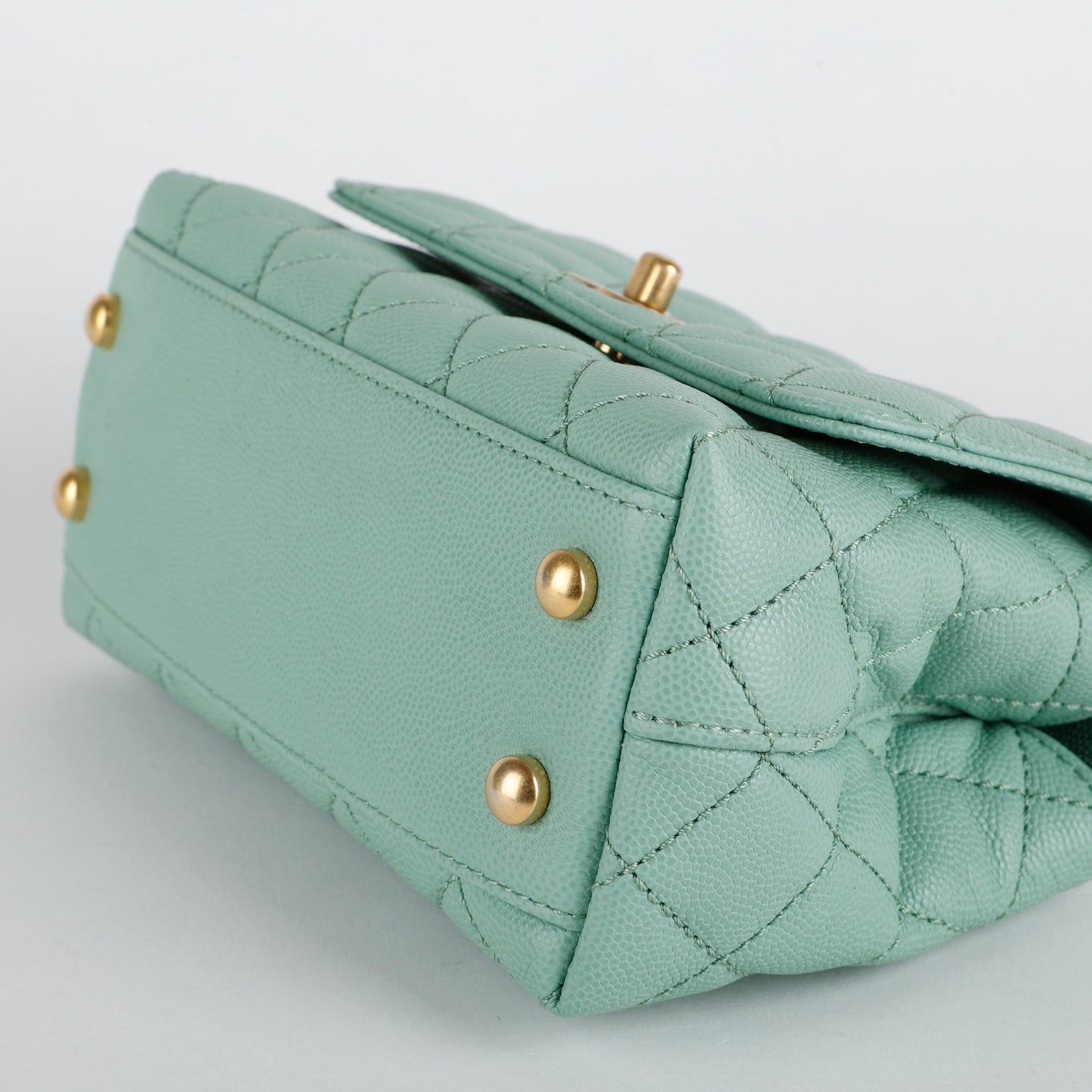 Super Mini Caviar Coco Handle, Mint Green