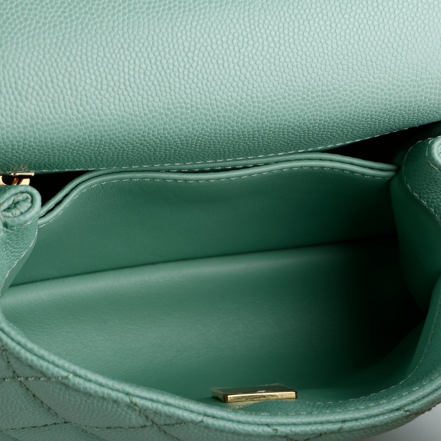 Super Mini Caviar Coco Handle, Mint Green