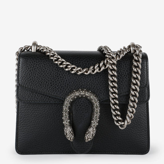 Small GG Dionysus, Black Calfskin