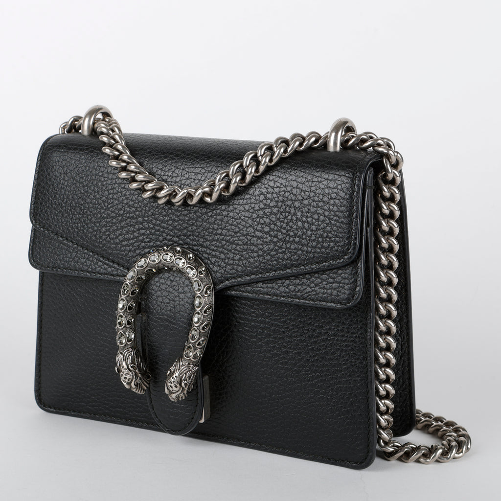 Small GG Dionysus, Black Calfskin