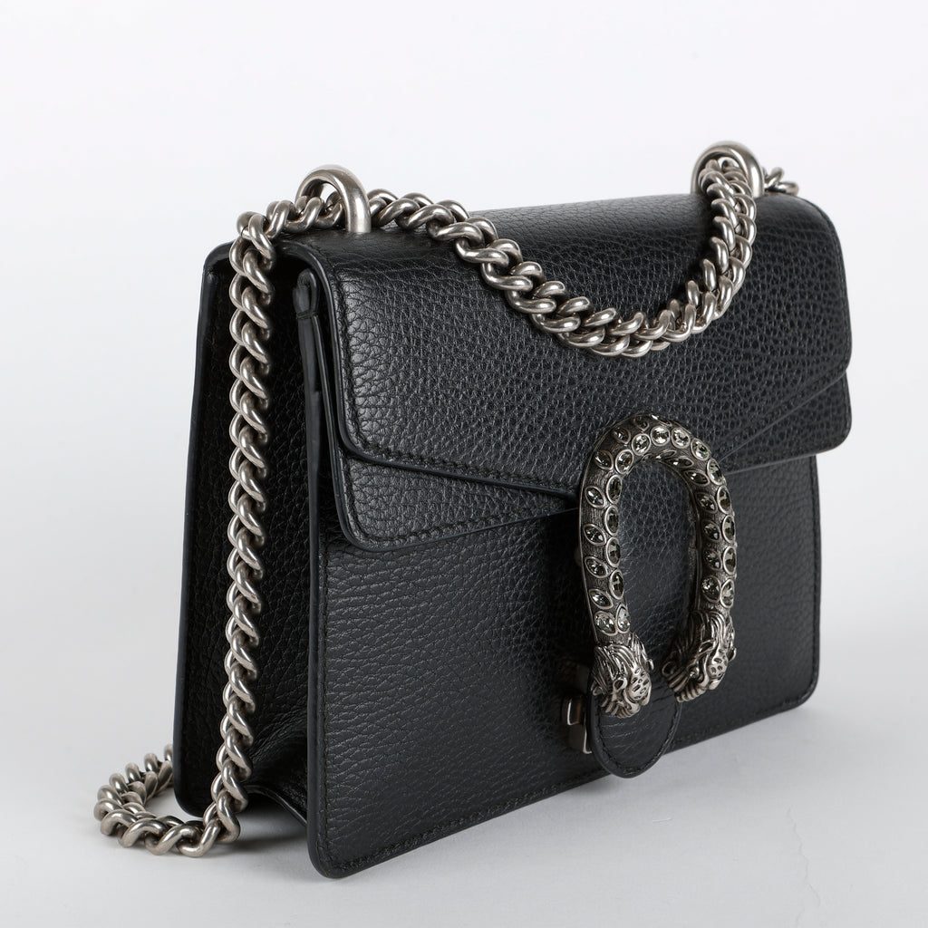 Small GG Dionysus, Black Calfskin