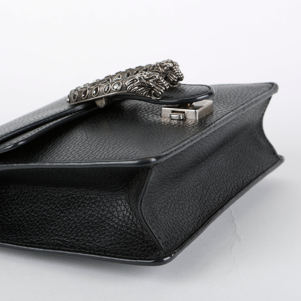 Small GG Dionysus, Black Calfskin