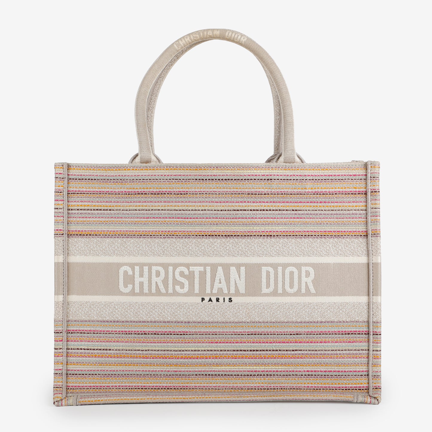 Medium Book Tote, Sparkle Multicolor Stripes