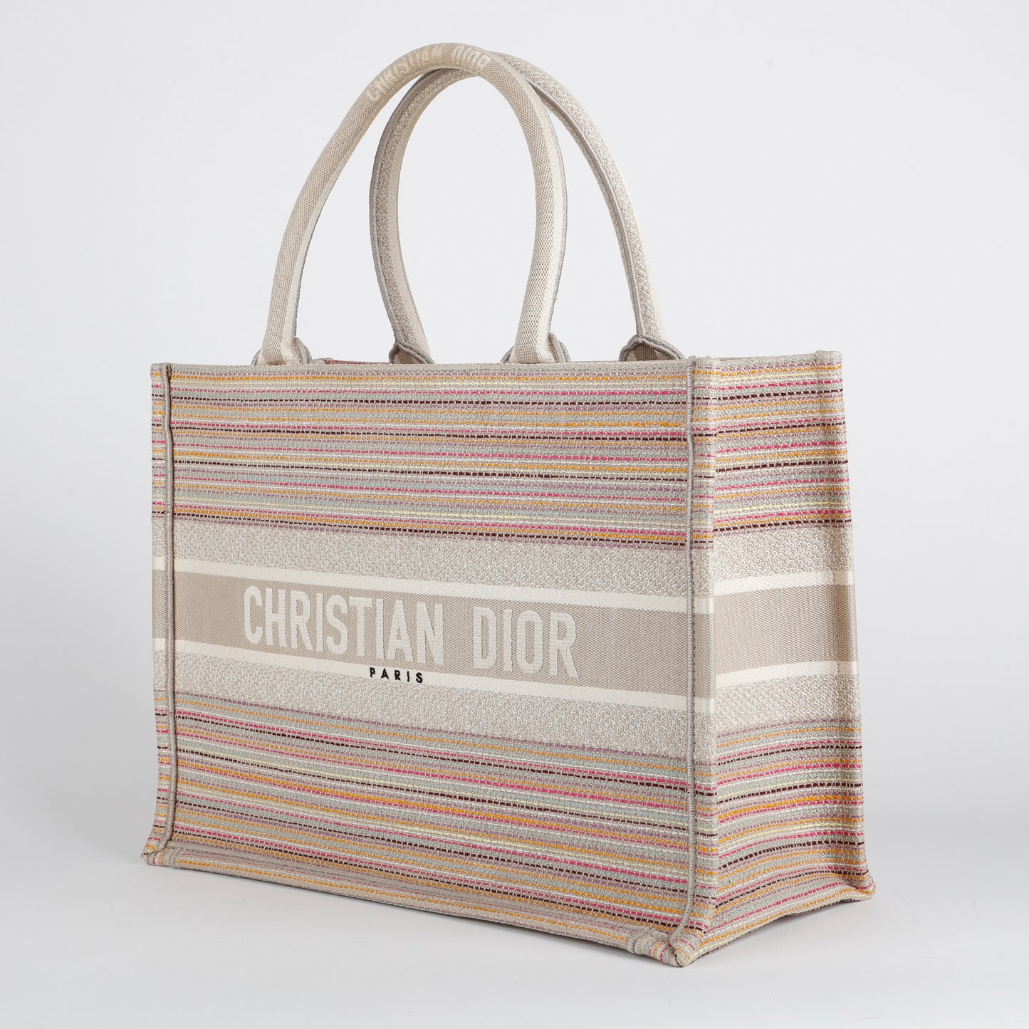 Medium Book Tote, Sparkle Multicolor Stripes