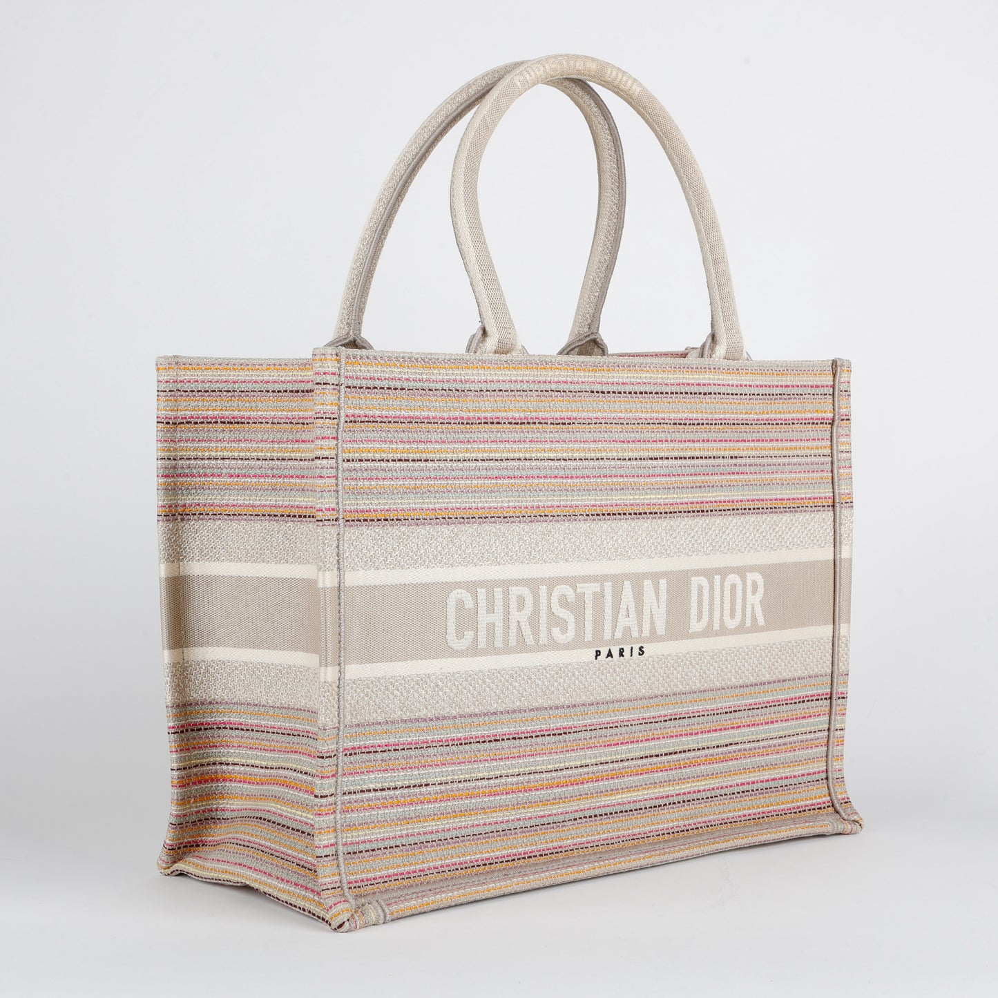 Medium Book Tote, Sparkle Multicolor Stripes