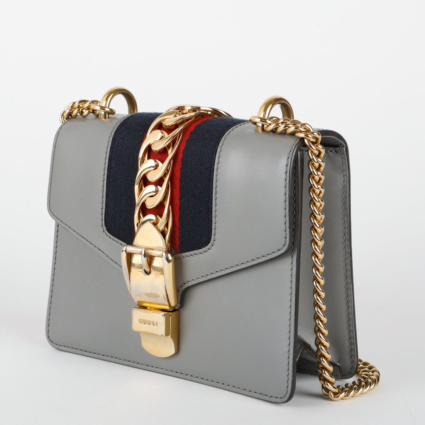Mini Sylvie Chain Bag, Grey (Missing Fabric Strap)