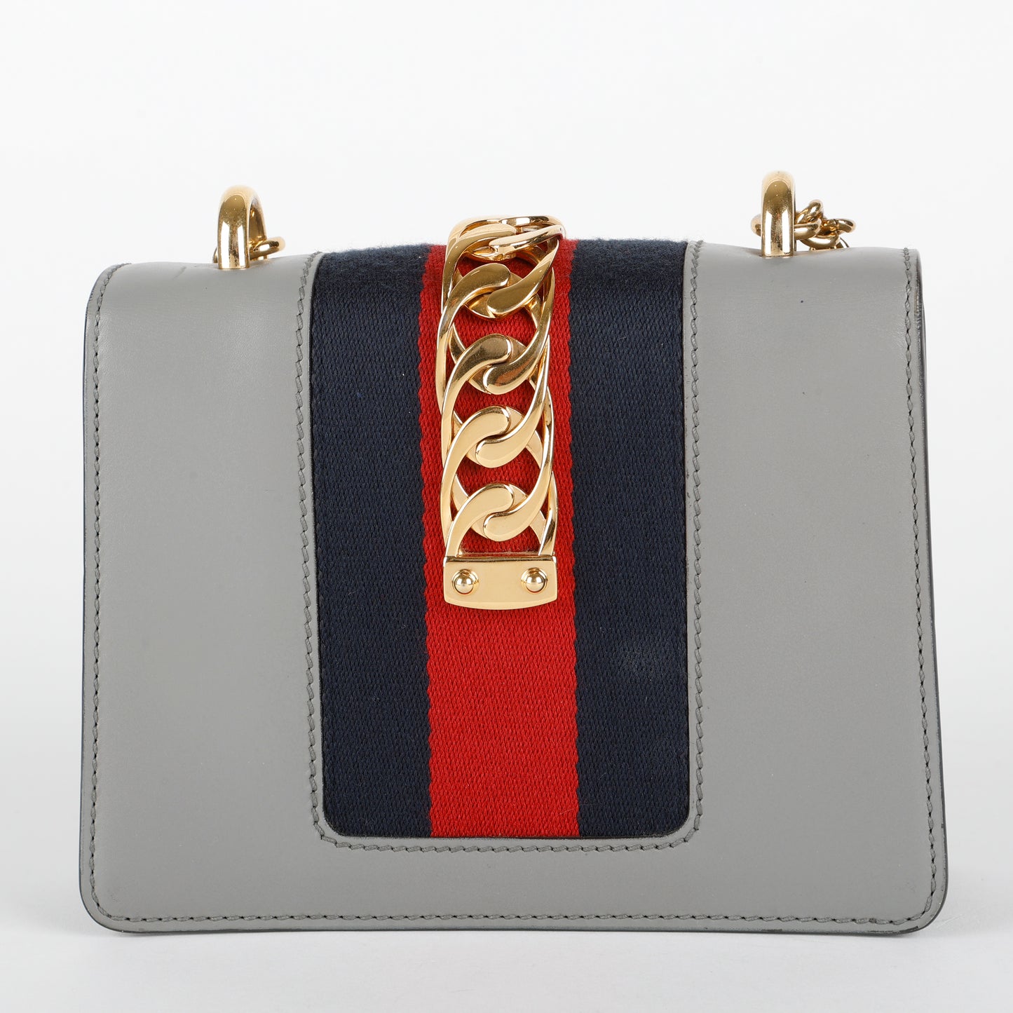 Mini Sylvie Chain Bag, Grey (Missing Fabric Strap)