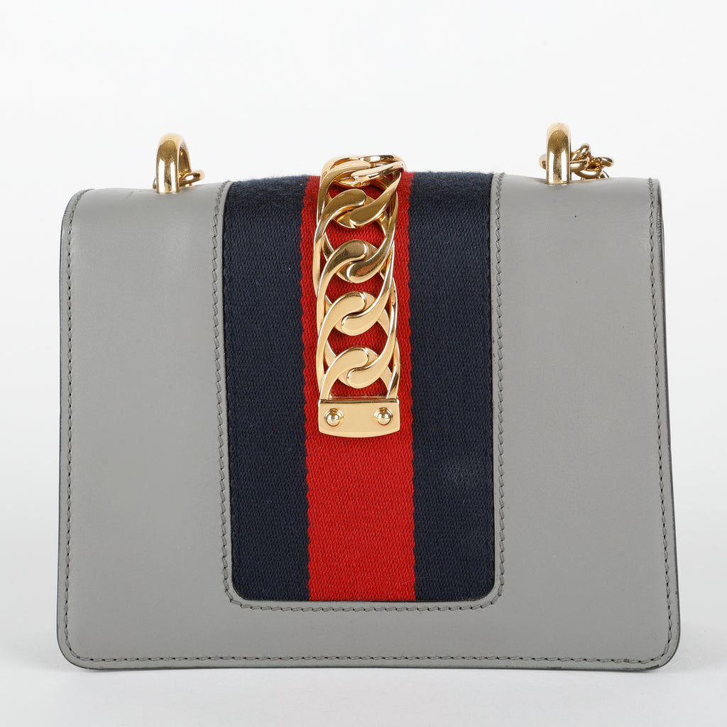 Mini Sylvie Chain Bag, Grey (Missing Fabric Strap)