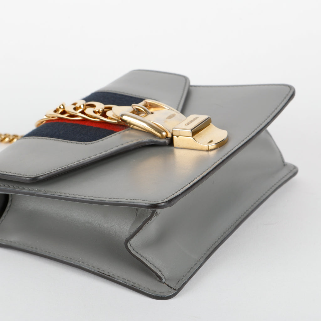 Mini Sylvie Chain Bag, Grey (Missing Fabric Strap)
