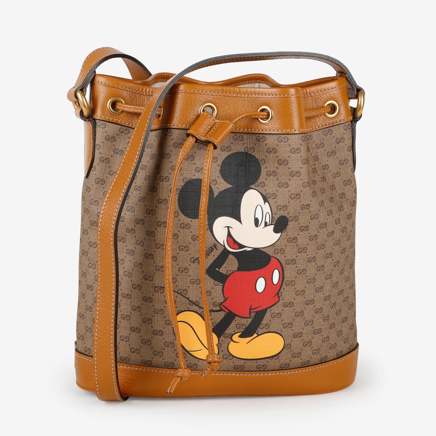Mini Disney Bucket Bag, Coated Canvas/Brown