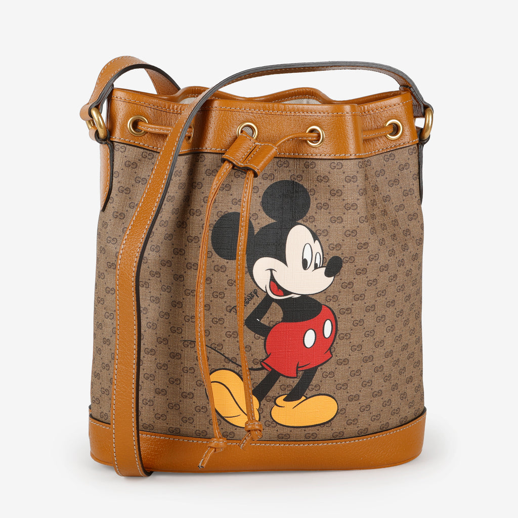 Mini Disney Bucket Bag, Coated Canvas/Brown